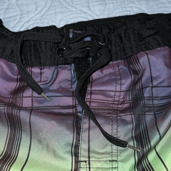 Joe Boxer Mens XL Plaid Swim Trunks Quick-Dry Polyester - Picture 2 of 7